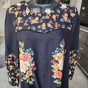 Farm Rio by Anthropologie floral blouse sz S